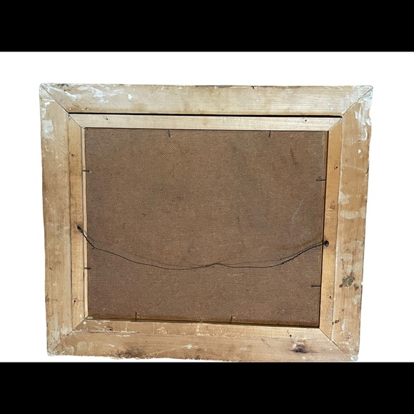 Vintage Signed oil painting Man on horse gold gilt ornate wood frame - Picture 15 of 16